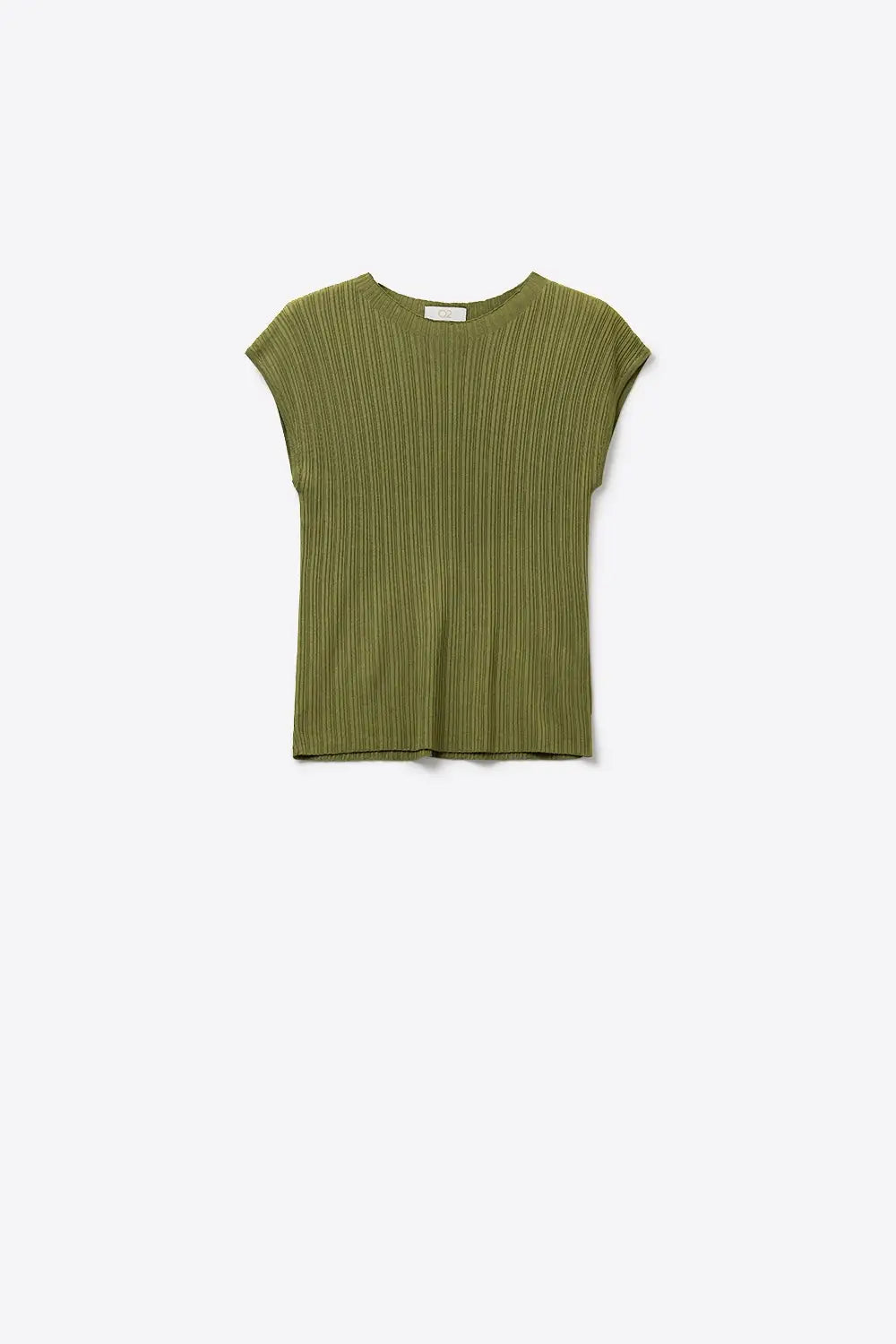 fine Ribbed knit Sleeveless Top in olive green - KHAKI / ONE - Sweaters