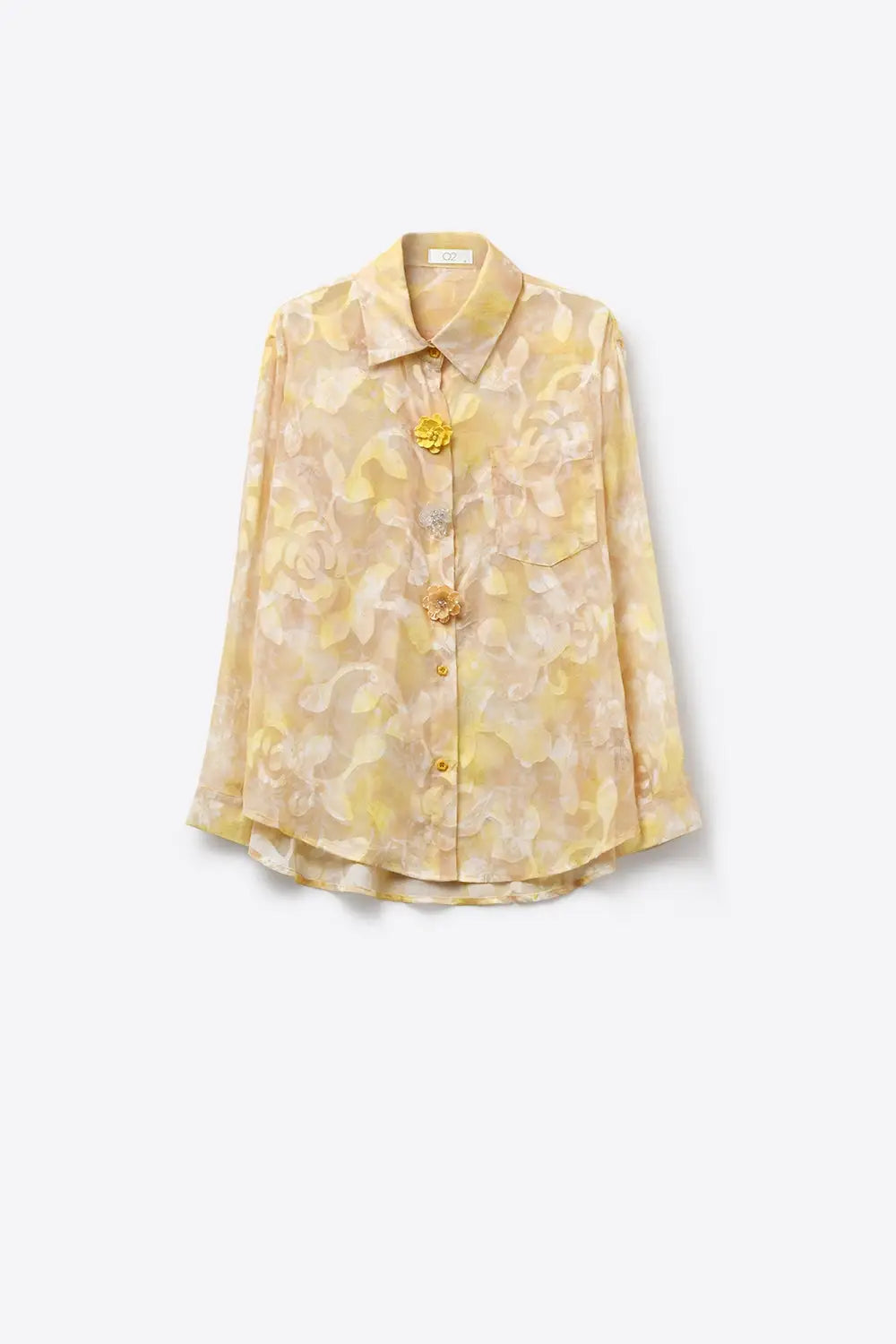 Long-Sleeve Floral Print Button-Up Shirt - Shirts
