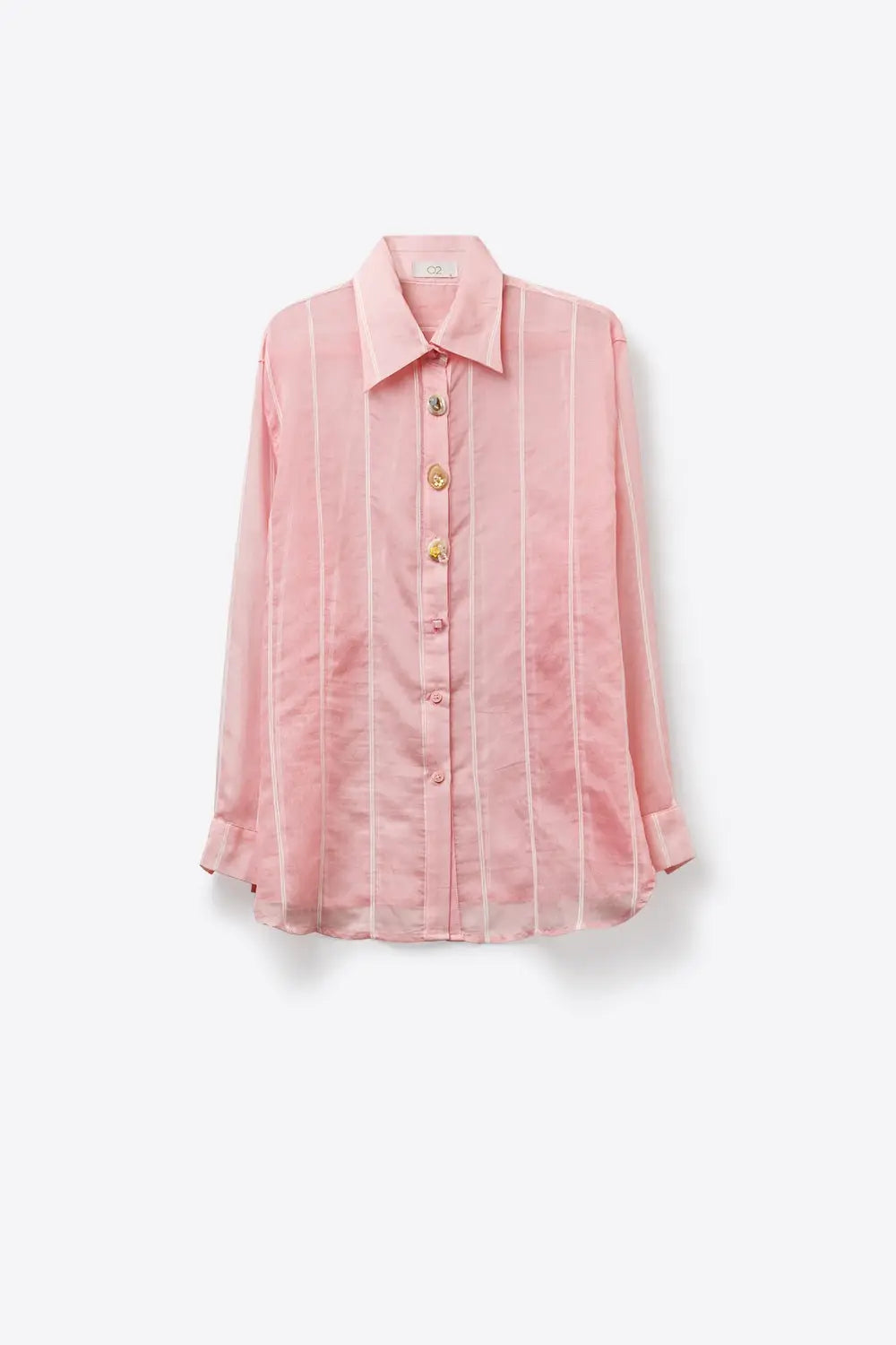 Pink Sheer shirt with Vintage Button-Up - Shirts