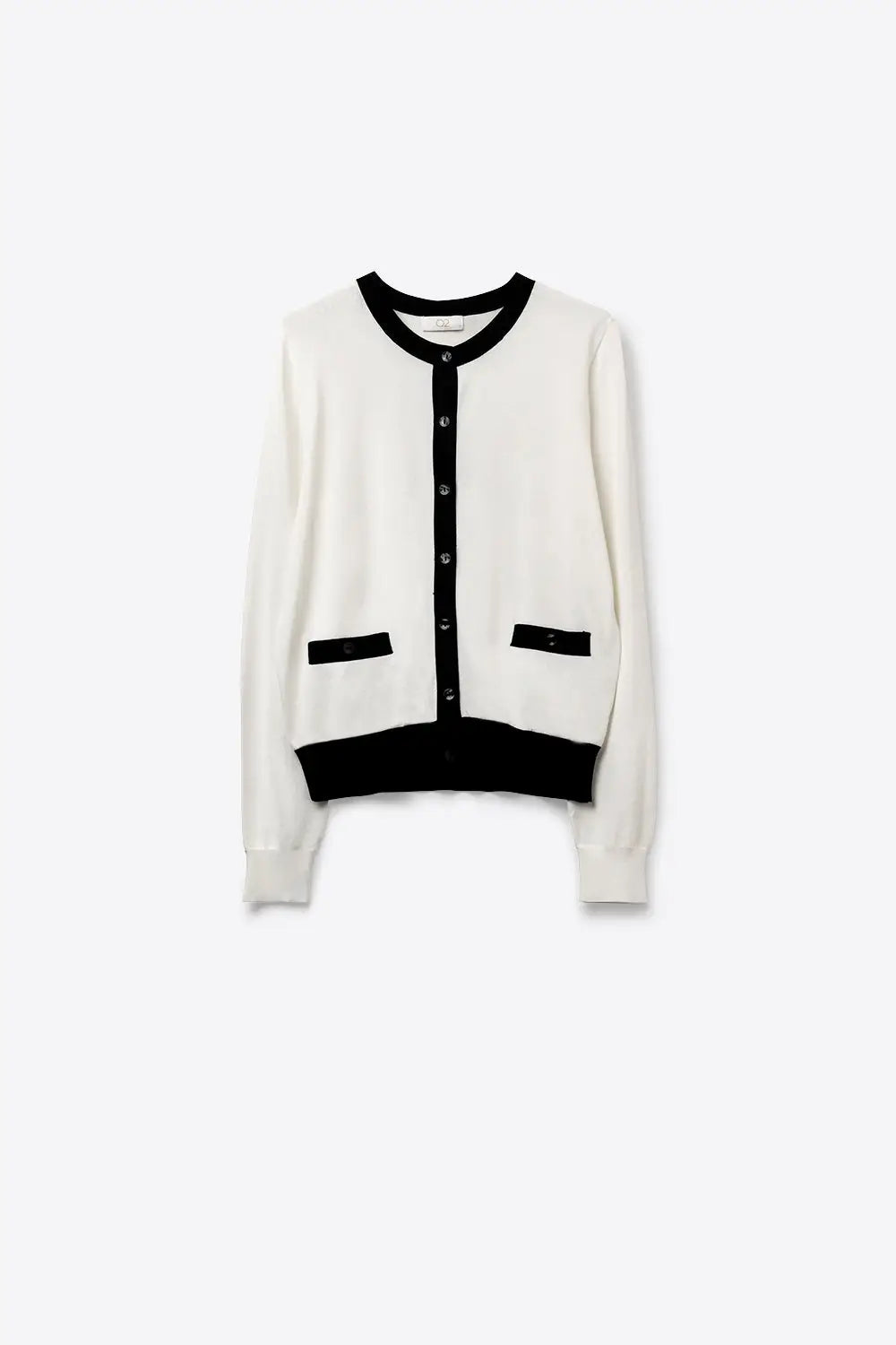 White with Black trim White Cardigan with Black Trim Detail - WHITE / ONE - Cardigans
