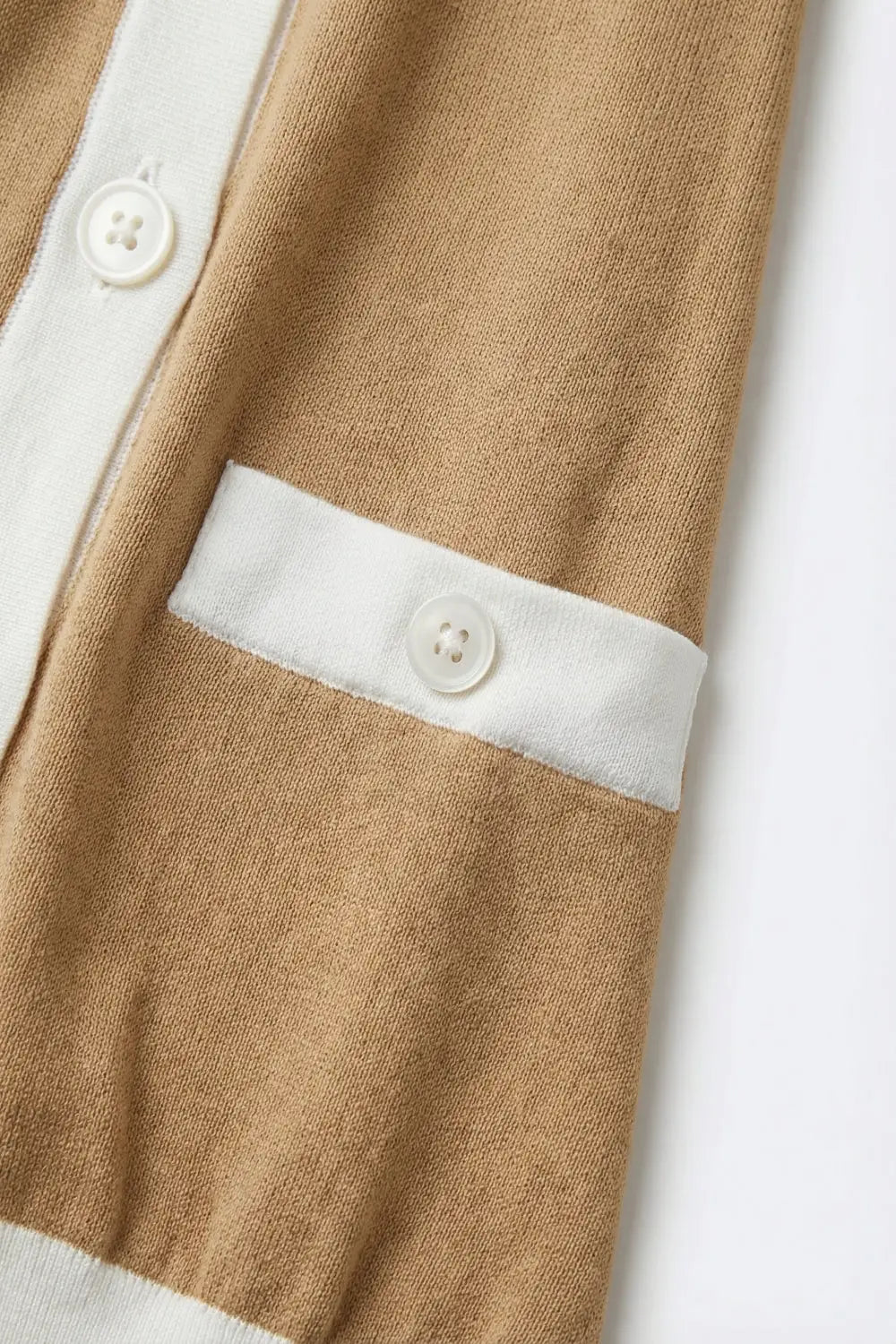 Contrast Trim Classic Button Cardigan in camel - CAMEL / ONE - Cardigans