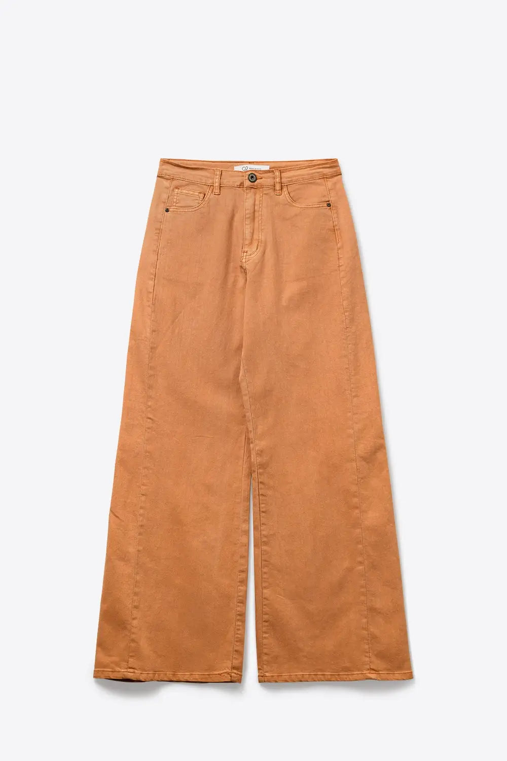 Orange Wide-Leg Pants with lightweight Twill - Colored Jeans