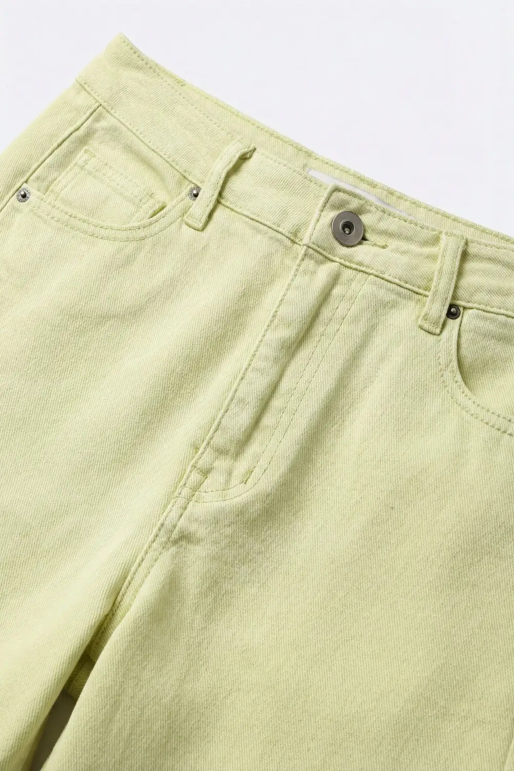 Extra Wide-Leg elastic Cotton Twill Pants in Mint green - Colored Jeans