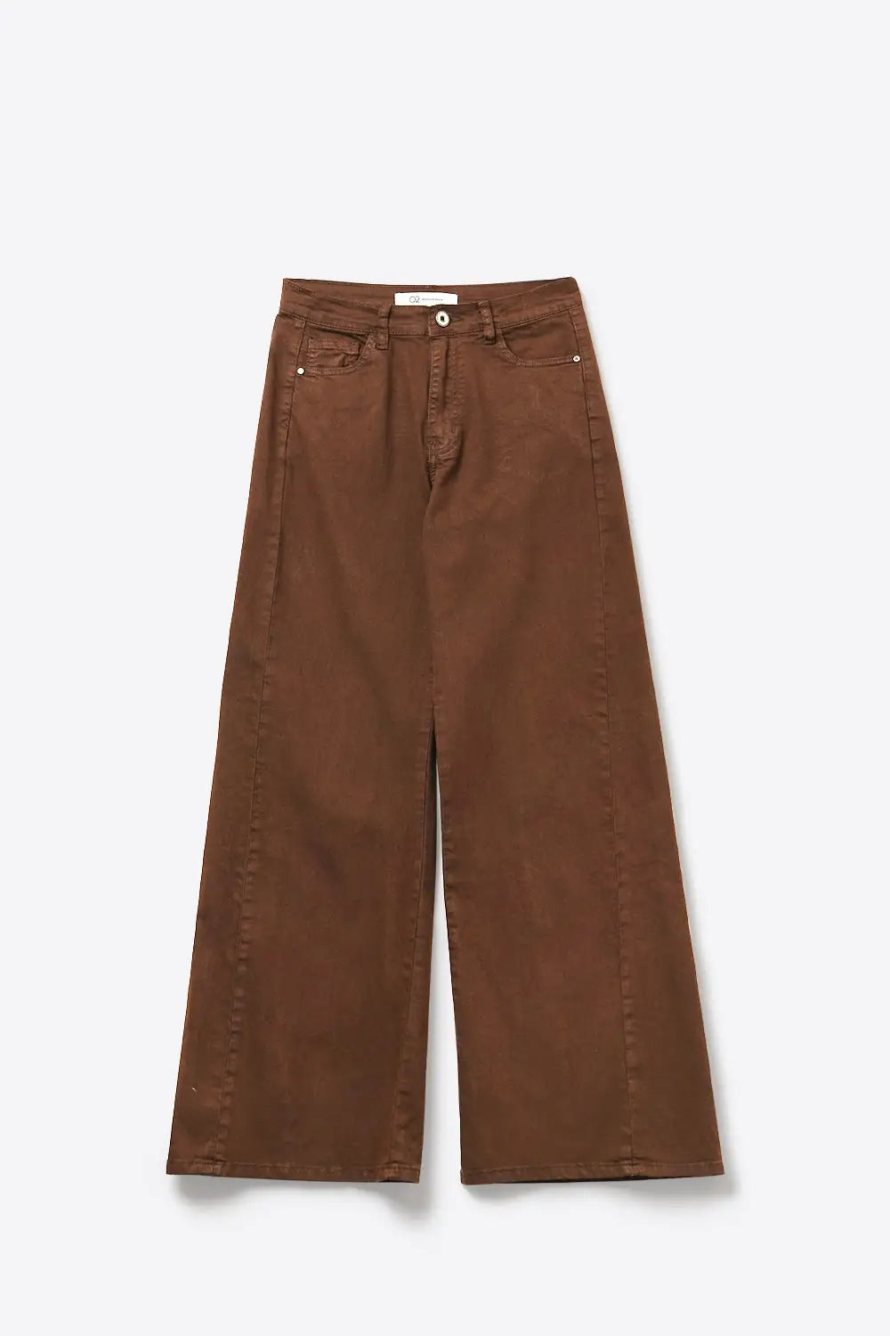 Brown Wide-Leg Pants with lightweight Twill - Colored Jeans