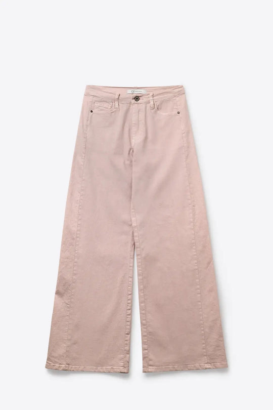 Light Pink Wide-Leg Pants with lightweight Twill - Colored Jeans