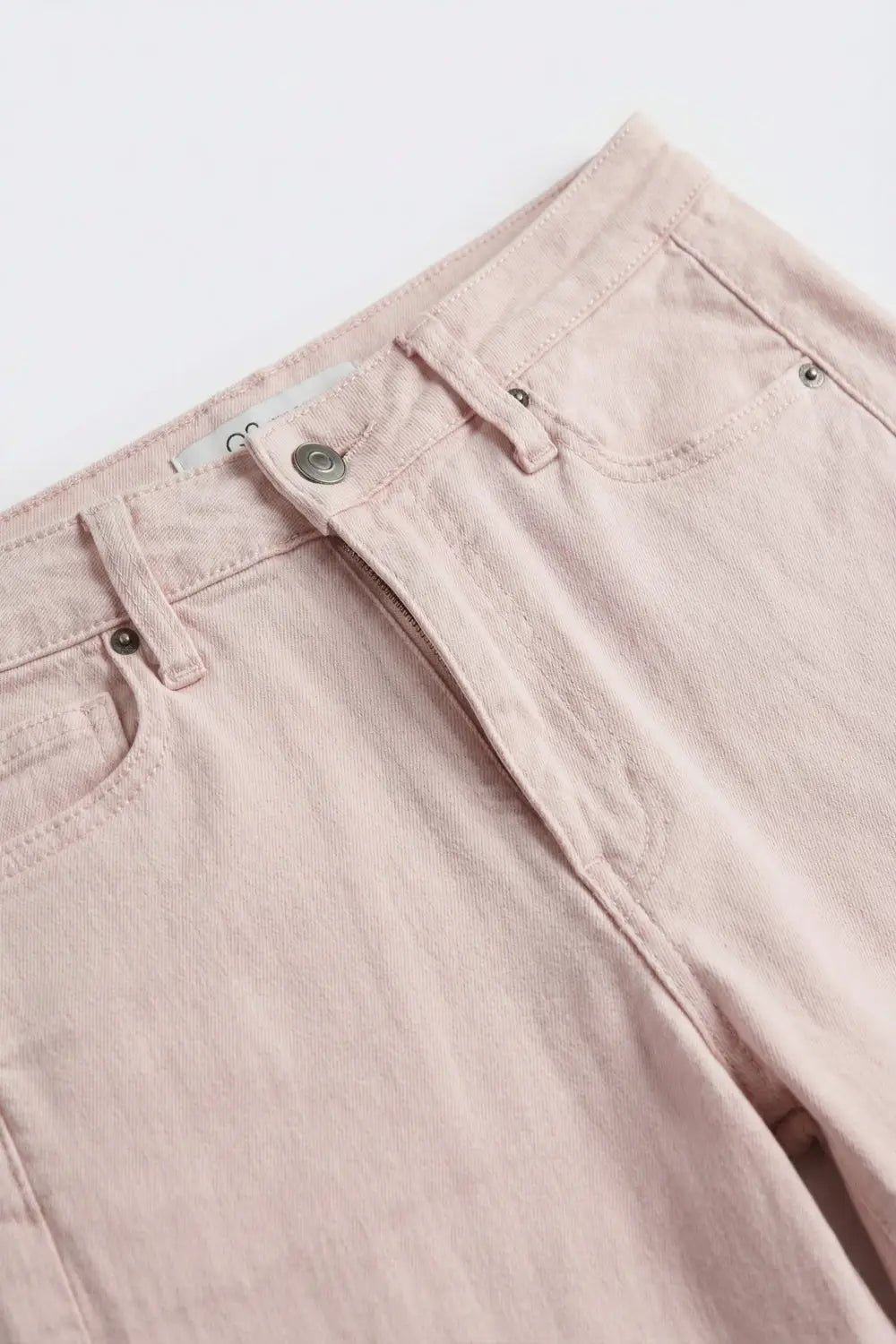 Light Pink Wide-Leg Pants with lightweight Twill - Colored Jeans