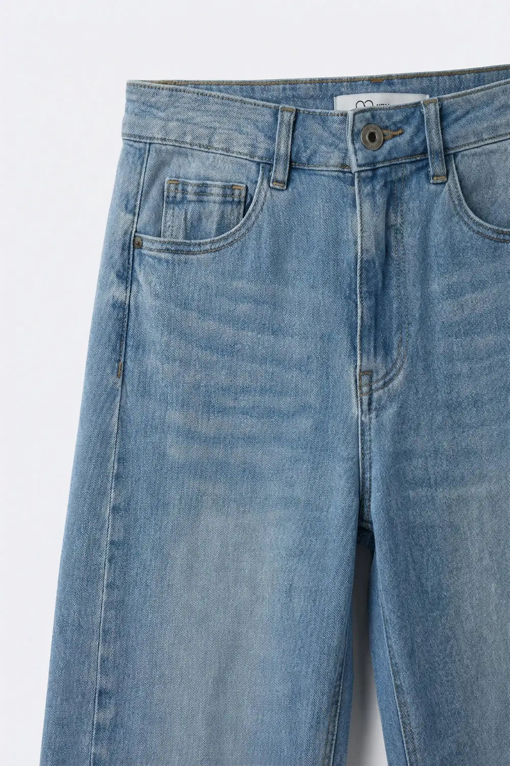 Light Blue Wide-Leg High-Waist Denim Jeans