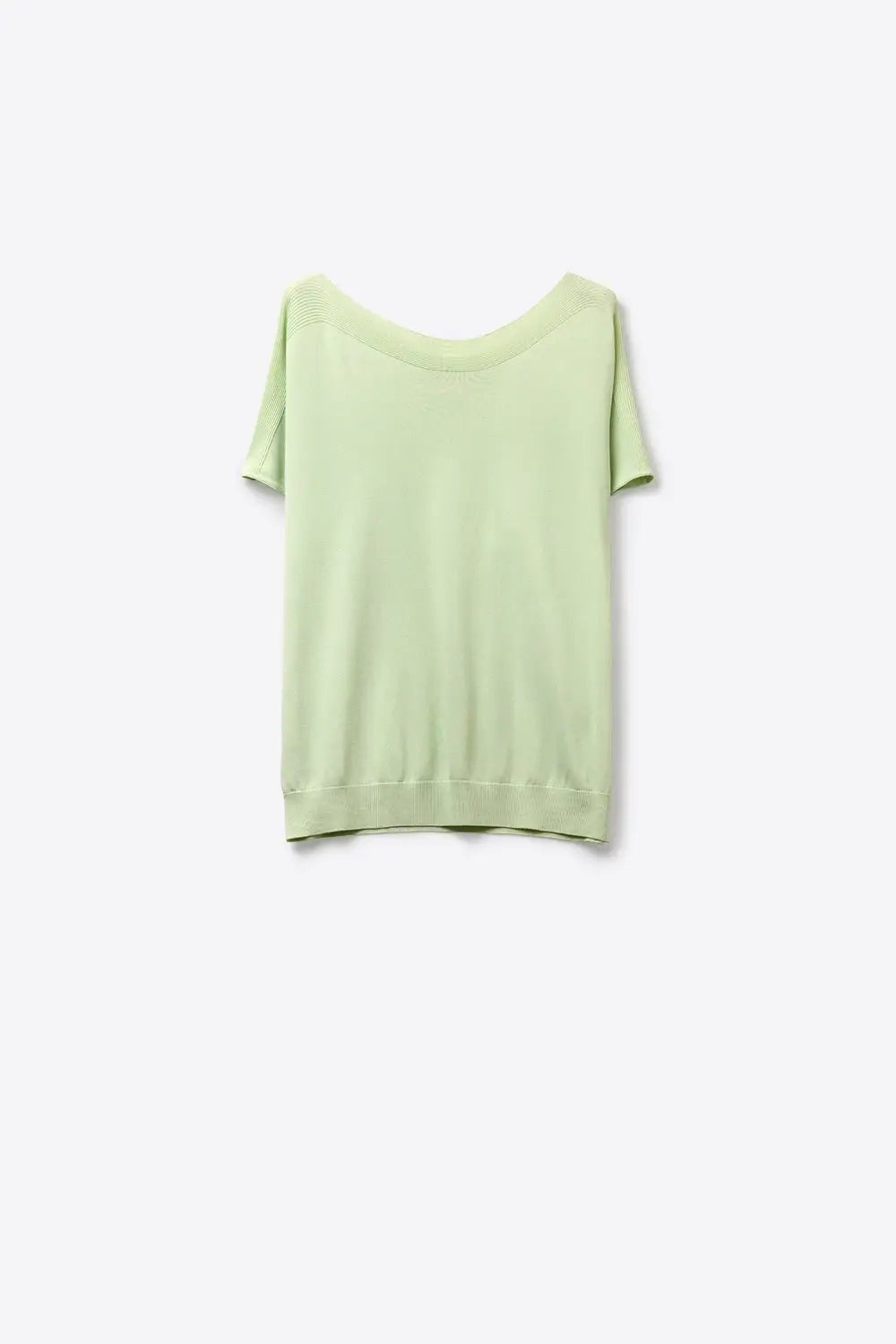 Light Green Soft Knit Relaxed Fit Short Sleeve Top - GREEN / ONE - Sweaters