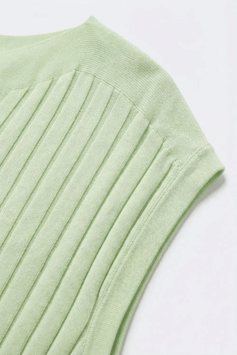Ribbed Knit Relaxed Fit sweater in mint green - GREEN / ONE - Sweaters