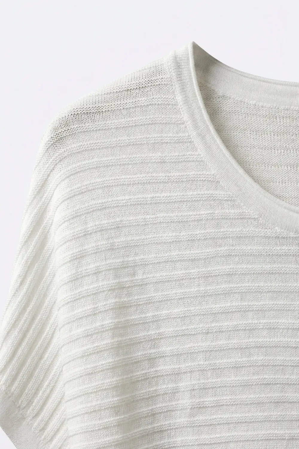 White Striped knitted boat Neck sweater - WHITE / ONE - Sweaters