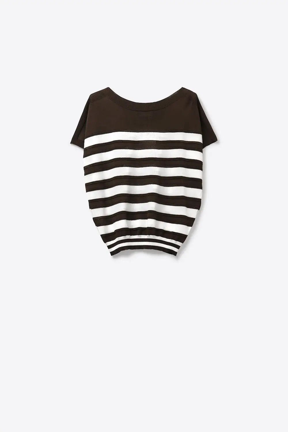Short-Sleeve Striped Knit sweater in brown - BROWN / ONE - Sweaters