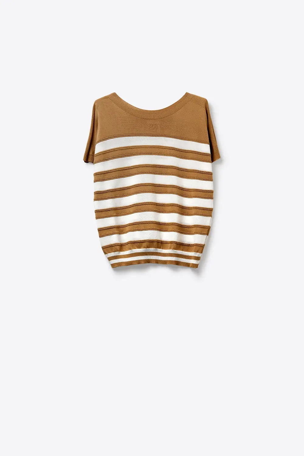 Striped Knit Sleeveless Sweater Vest in camel - CAMEL / ONE - Sweaters