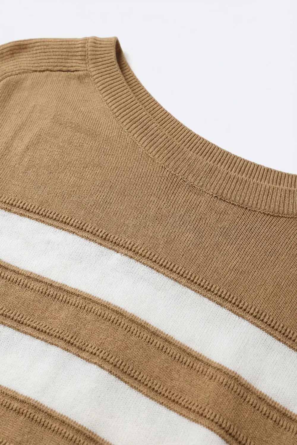 Striped Knit Sleeveless Sweater Vest in camel - CAMEL / ONE - Sweaters
