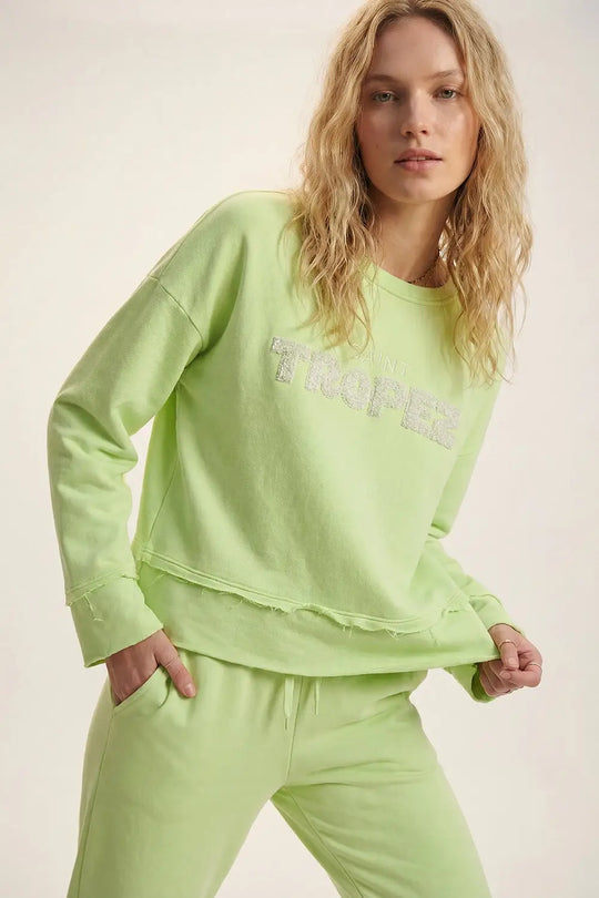Saint Tropez Embroidered mint green Sweatshirt - GREEN / ONE - Sweaters