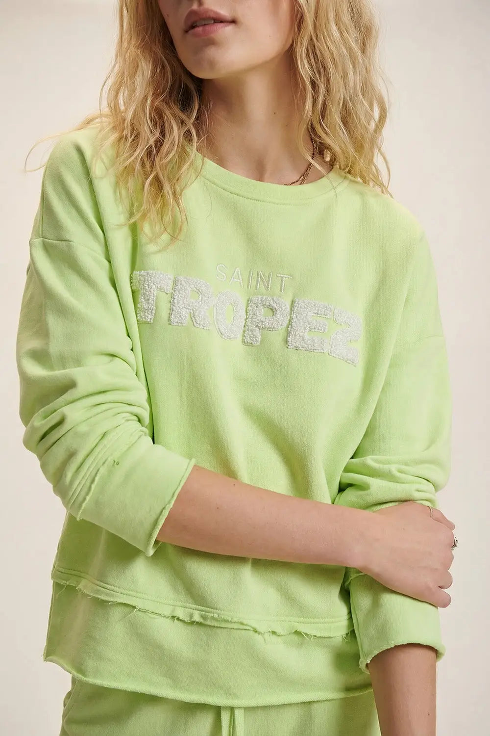 Saint Tropez Embroidered mint green Sweatshirt - GREEN / ONE - Sweaters