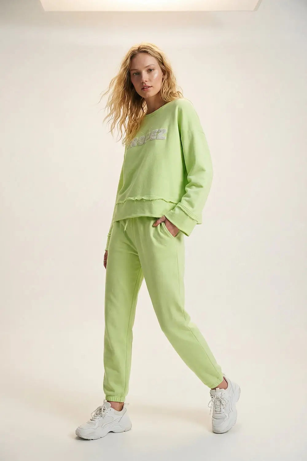 Saint Tropez Embroidered mint green Sweatshirt - GREEN / ONE - Sweaters