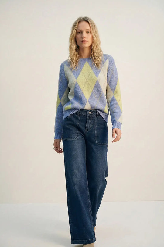 Wide-Leg Denim Jeans with Utility Patch Pockets