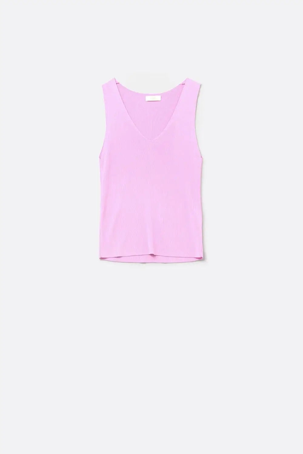 pink sleeveless fine knitted top With V-Neck - FUCHSIA / ONE - Sweaters