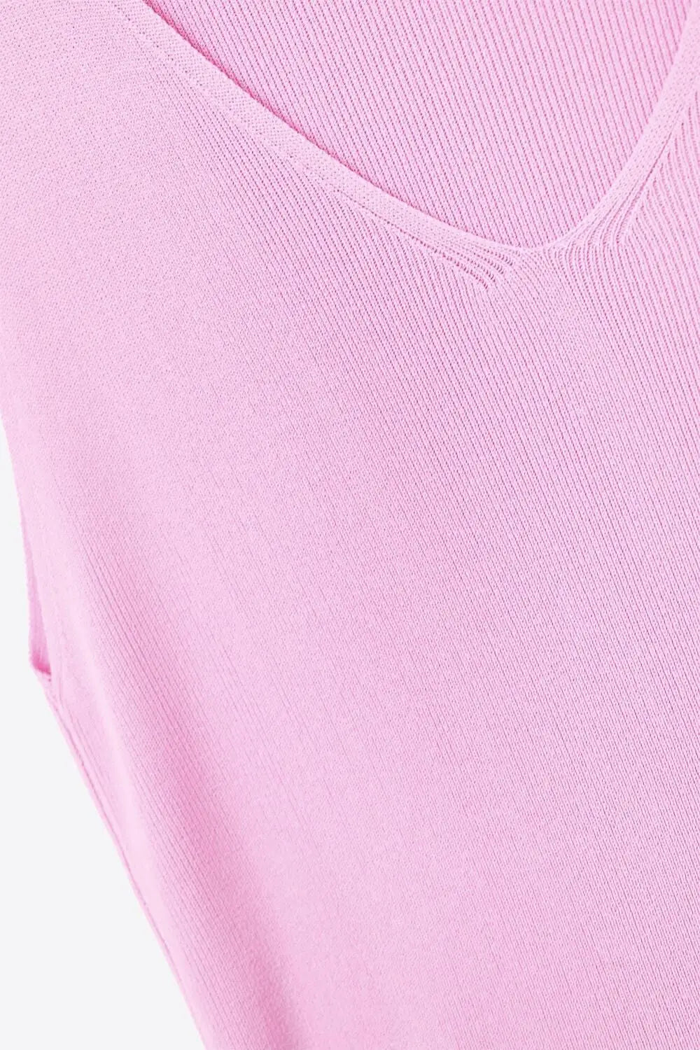 pink sleeveless fine knitted top With V-Neck - FUCHSIA / ONE - Sweaters