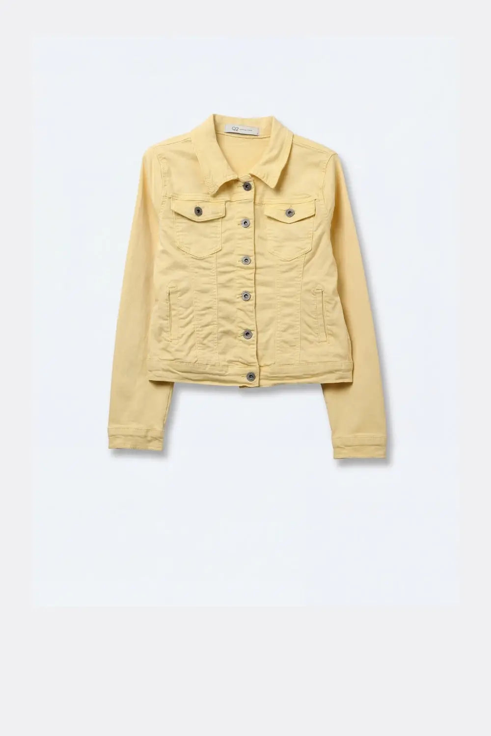 Butter Yellow Denim Jacket with Button-Front - Jackets
