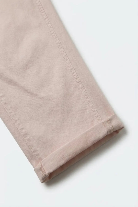 Light Pink Wide-Leg Barrel style Pants with Rolled Hems - Colored Jeans