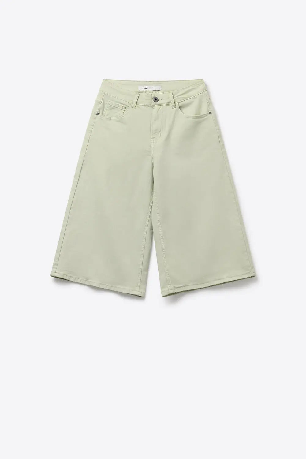 Stretch-denim Bermuda shorts in Mint Green - Pants