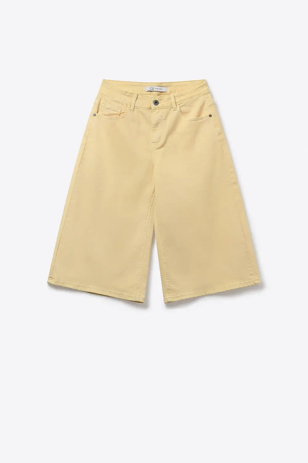 Stretch-denim Bermuda shorts in Butter Yellow - Pants