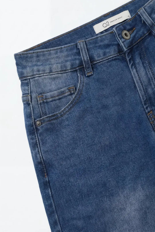 Blue Relaxed Fit Light Wash barrel Jeans with side stitching