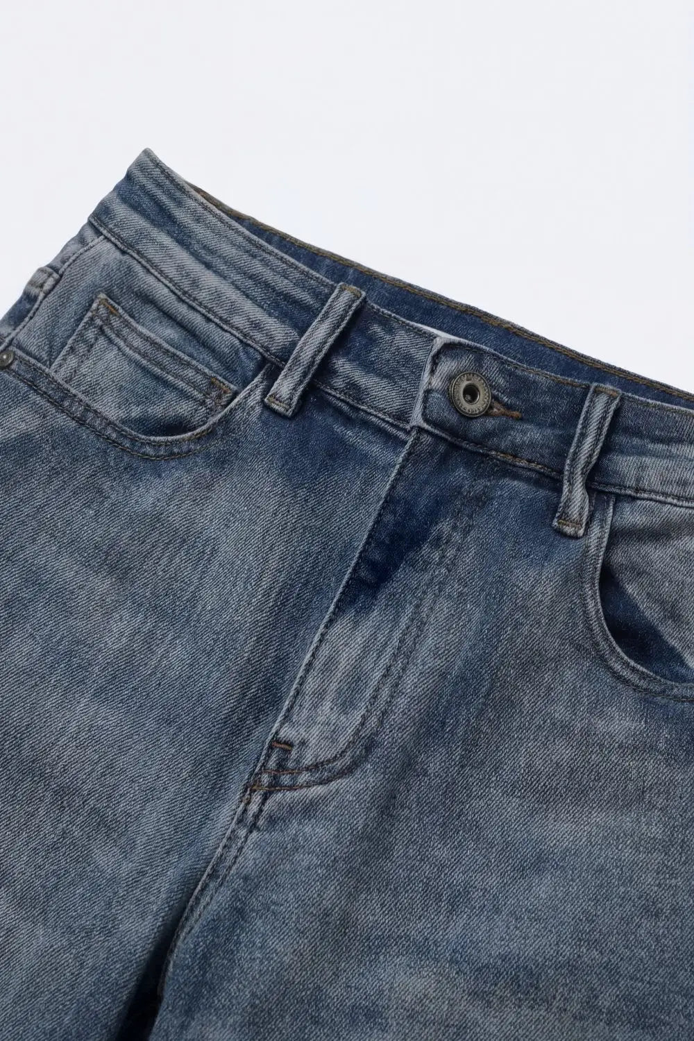Vintage Wash Mom-fit Stretch Jeans