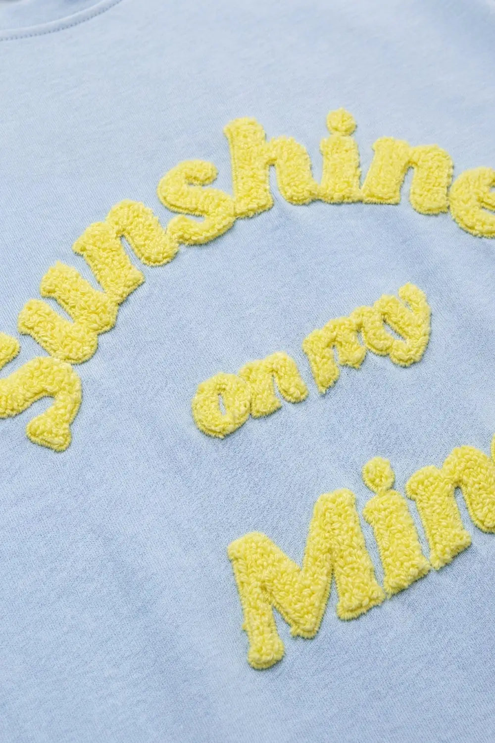Light Blue Relaxed Fit Tee with Yellow Lettering - BLUE / ONE - T-Shirts