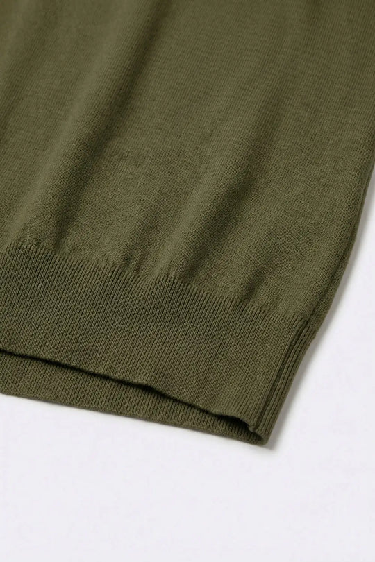 Relaxed khaki boatneck sweater with dropped sleeves - GREEN / ONE - Sweaters