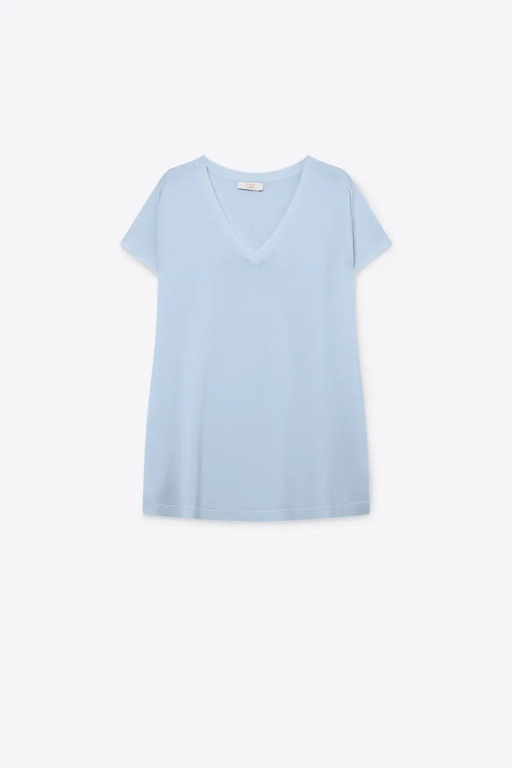 Light Blue V-Neck Relaxed Fit Knitted sweater - BLUE / ONE - Tops