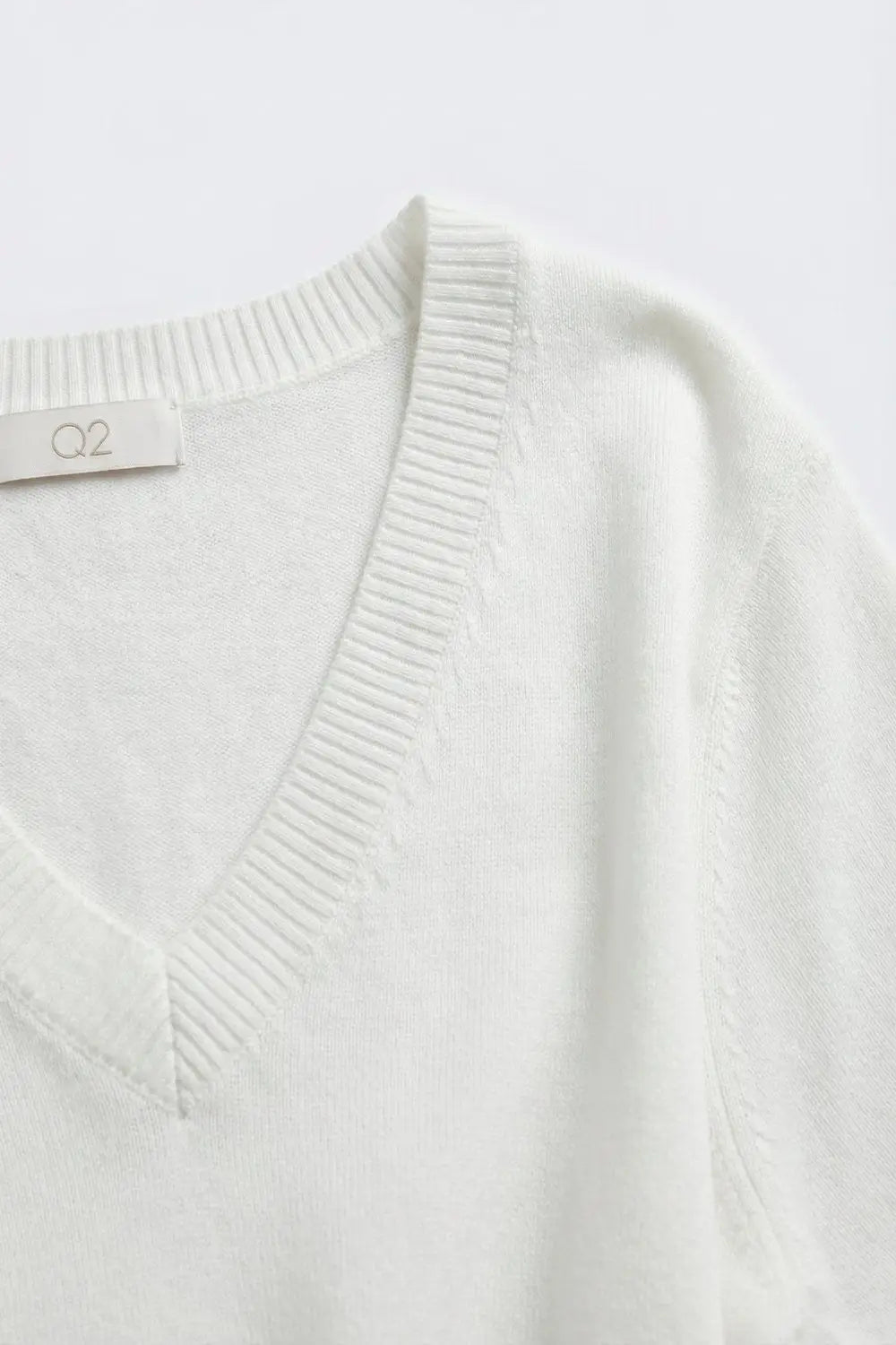 White V-Neck Relaxed Fit Short Sleeve sweater - WHITE / ONE - Tops