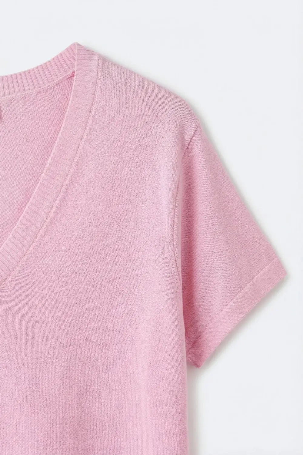 Pink V-Neck Relaxed Fit Knit sweater - PINK / ONE - Tops