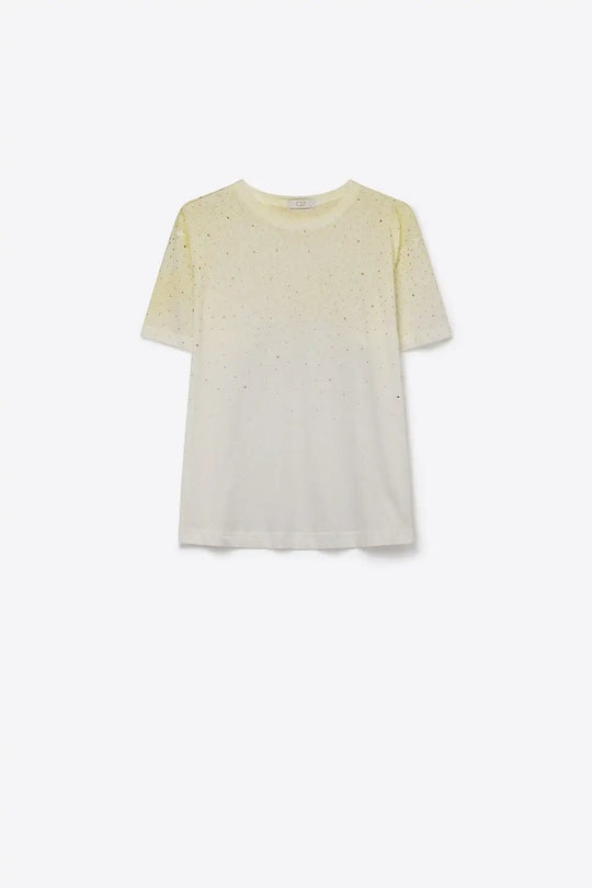 Yellow Gradient Speckled Short Sleeve Tee - T-Shirts