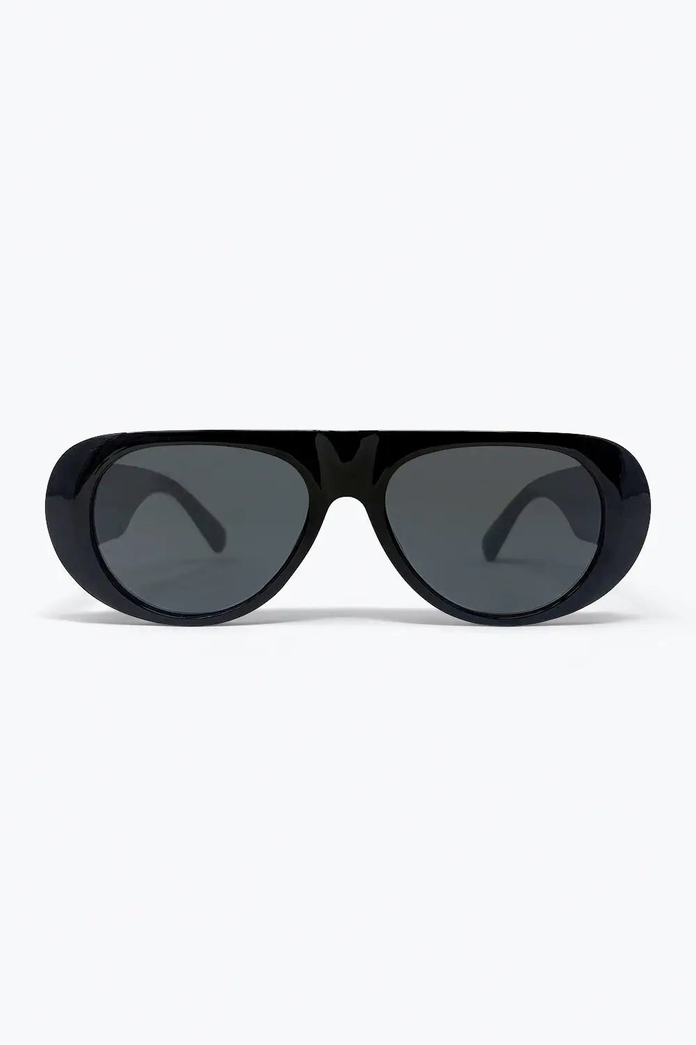 Black Oversized Aviator Sunglasses with Dark Lenses - BLACK / ONE - Sunglasses