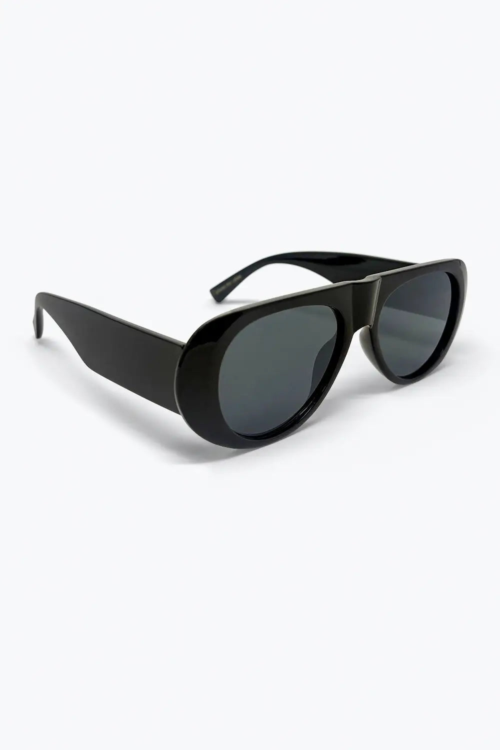 Black Oversized Aviator Sunglasses with Dark Lenses - BLACK / ONE - Sunglasses