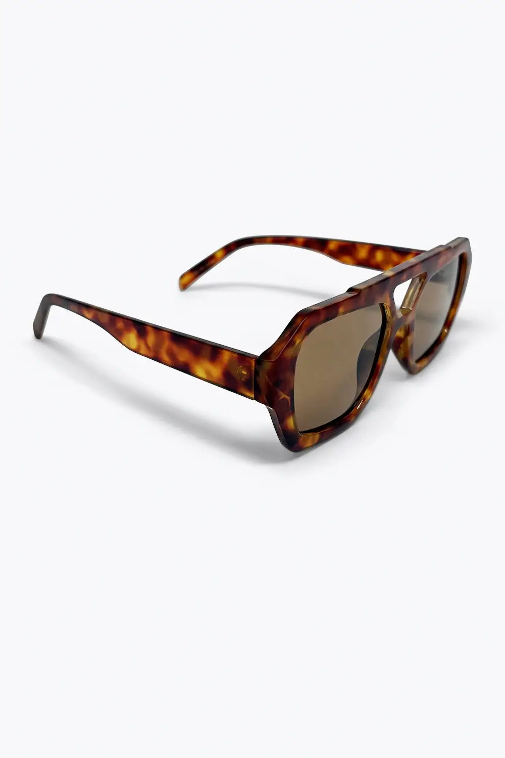 Tortoiseshell Brown Geometric Frame Sunglasses - BROWN / ONE - Sunglasses