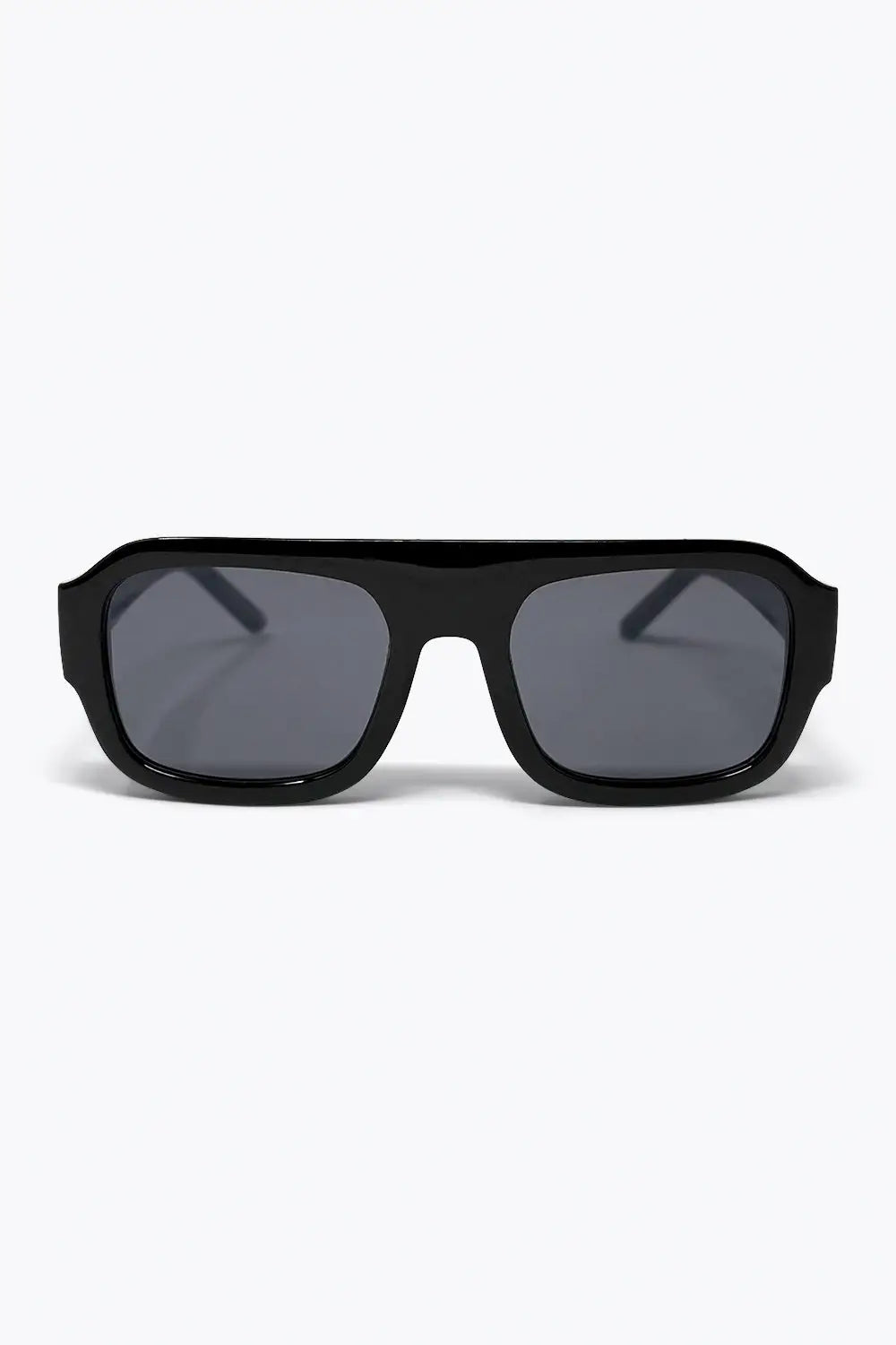 Black Oversized Rectangular Sunglasses with Dark Lenses - BLACK / ONE - Sunglasses