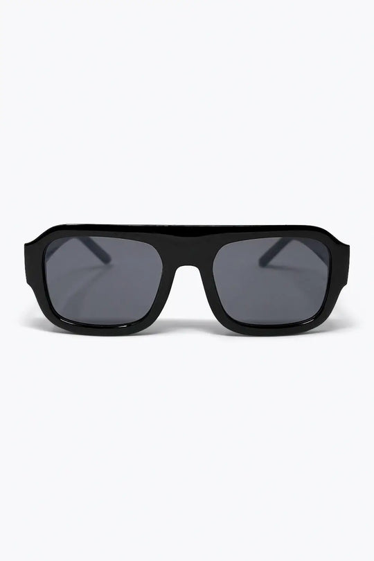 Black Oversized Rectangular Sunglasses with Dark Lenses - BLACK / ONE - Sunglasses