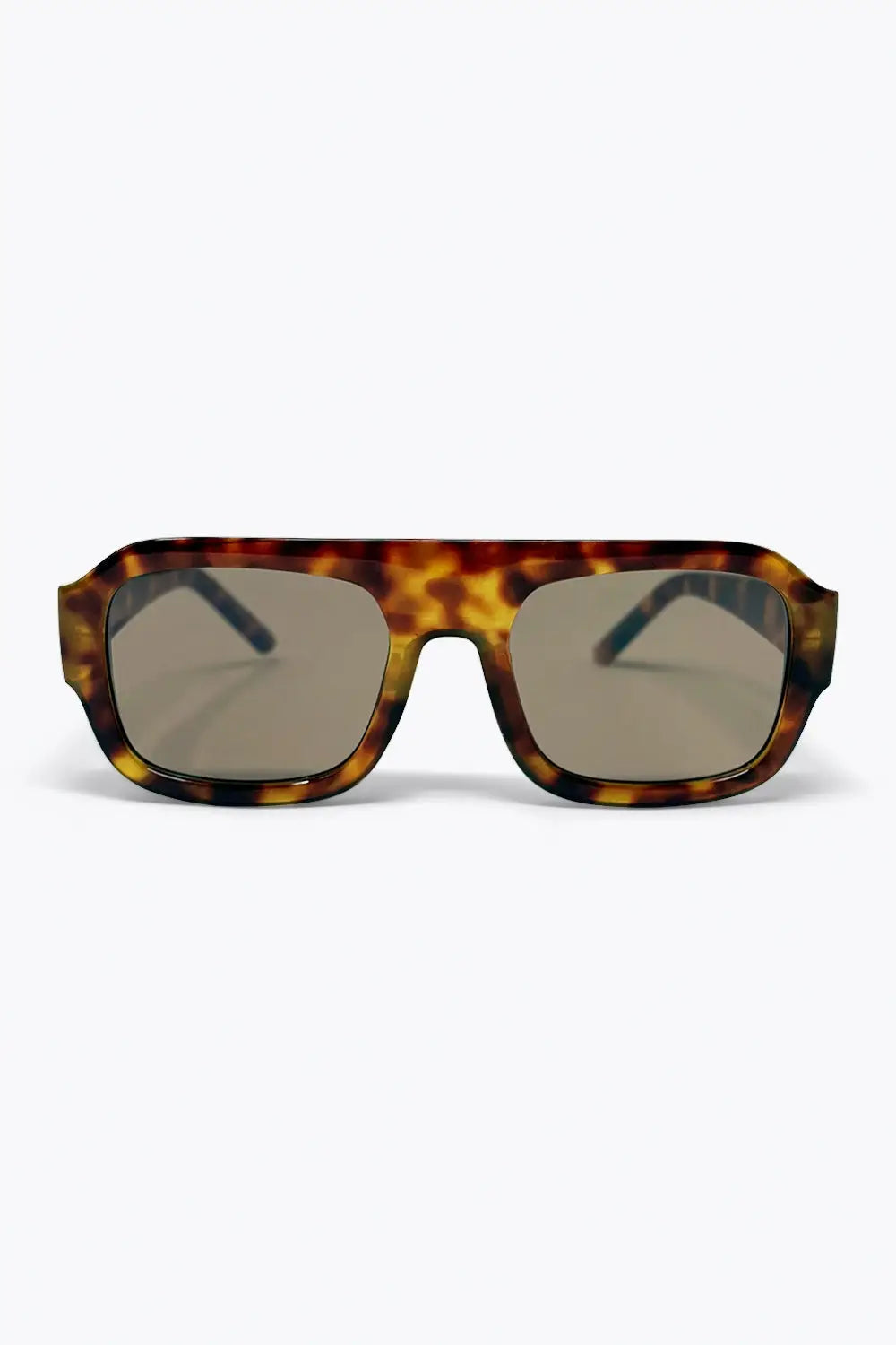 Tortoise Brown Square Frame Sunglasses for Women - BROWN / ONE - Sunglasses