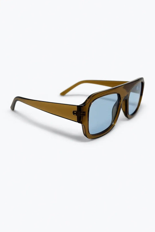 Olive Brown Oversized Square Frame Sunglasses - CAMEL / ONE - Sunglasses