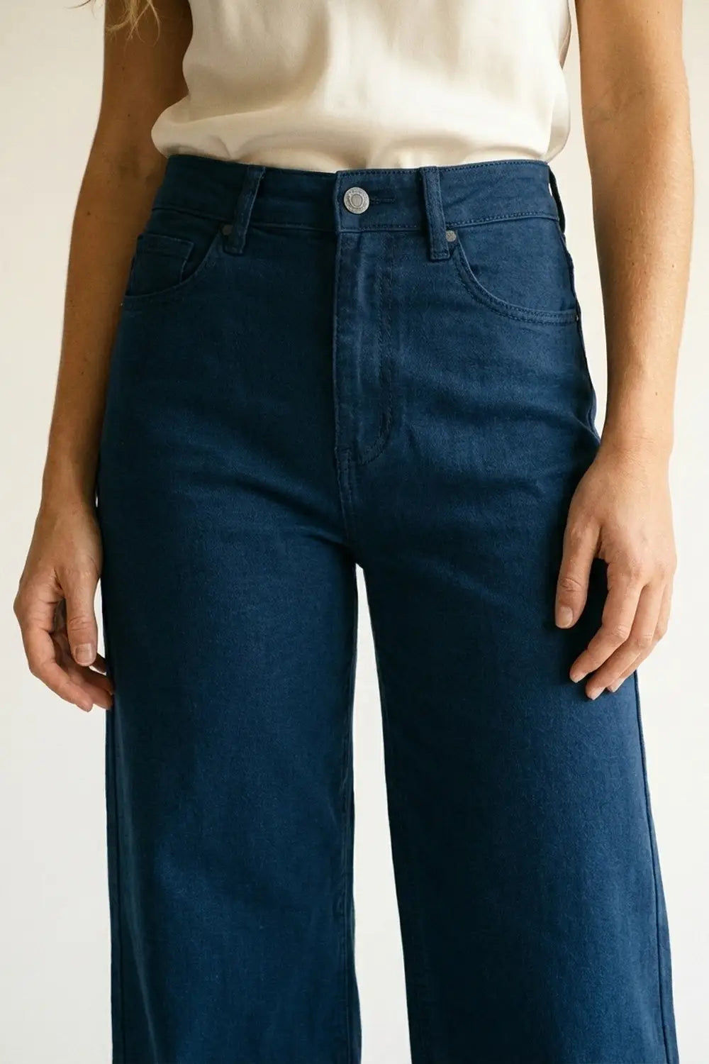 Dark blue Straight Pants wide leg - Colored Jeans