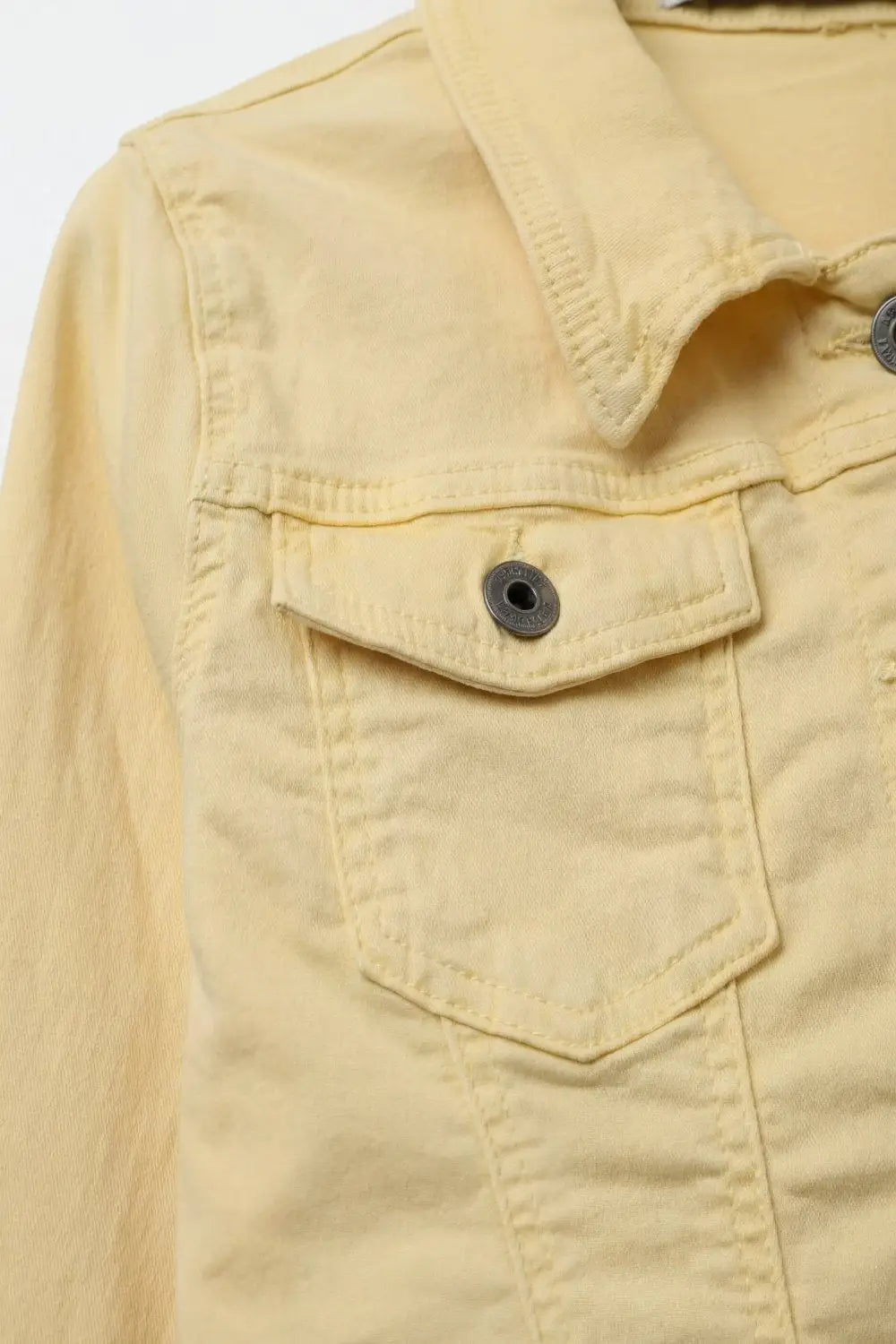 Butter Yellow Denim Jacket with Button-Front - Jackets
