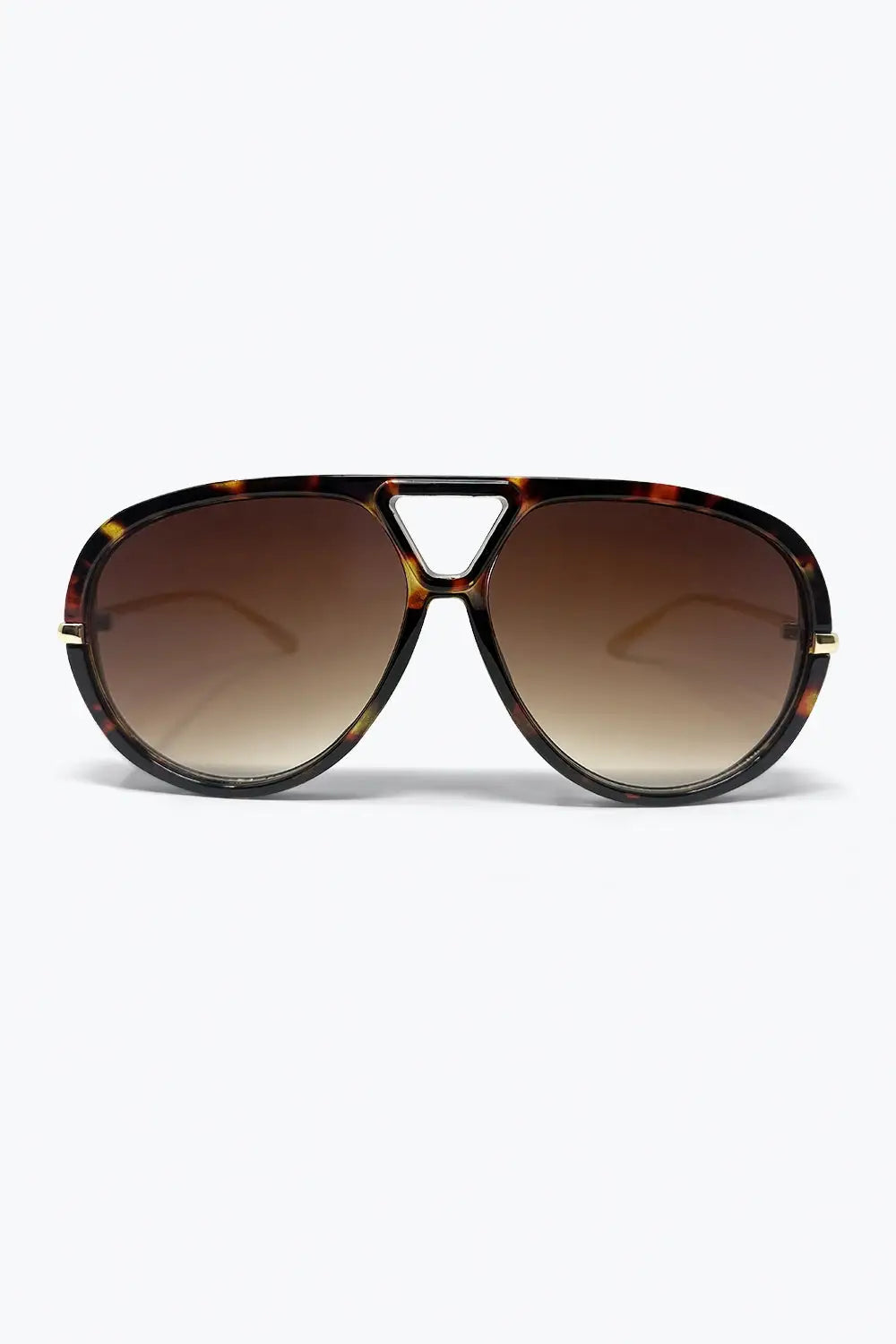 Tortoise Aviator Sunglasses with Gradient Lenses - BROWN / ONE - Sunglasses