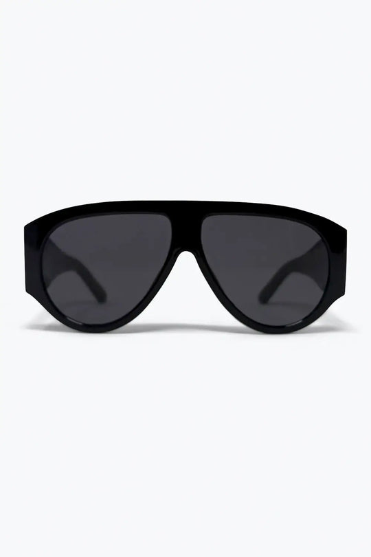 Black Oversized Shield Sunglasses with Dark Lenses - BLACK / ONE - Sunglasses