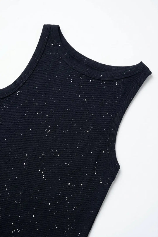 Navy Speckled fine Knit boat Neck Top - NAVY / ONE - Tops