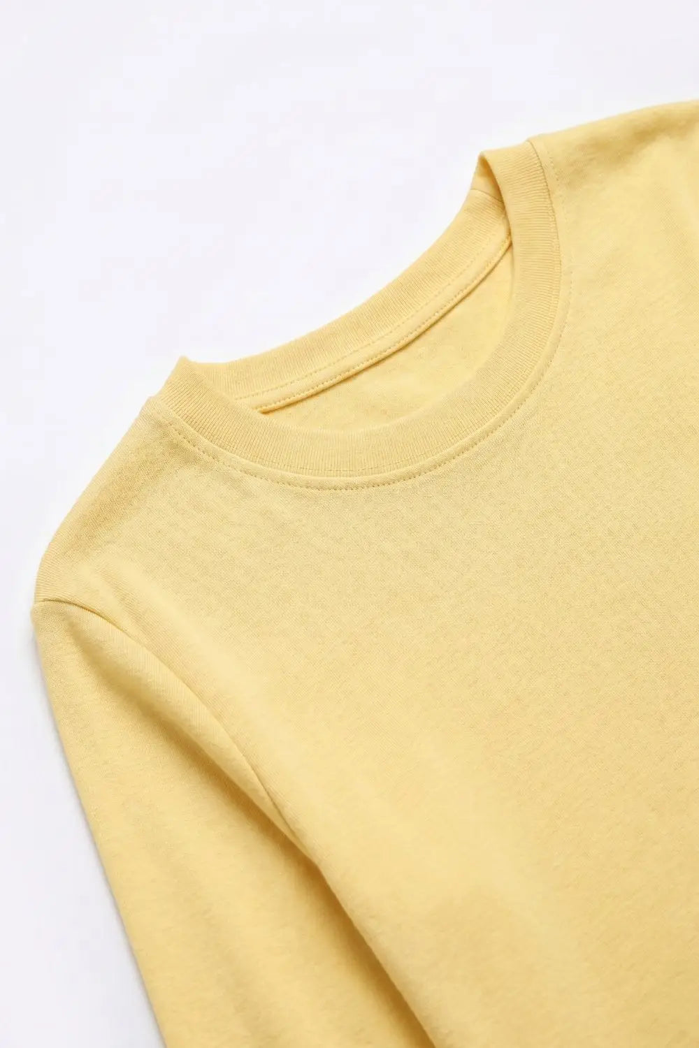 top with crochet Insert and Asymmetrical Hem in Yellow - T-Shirts