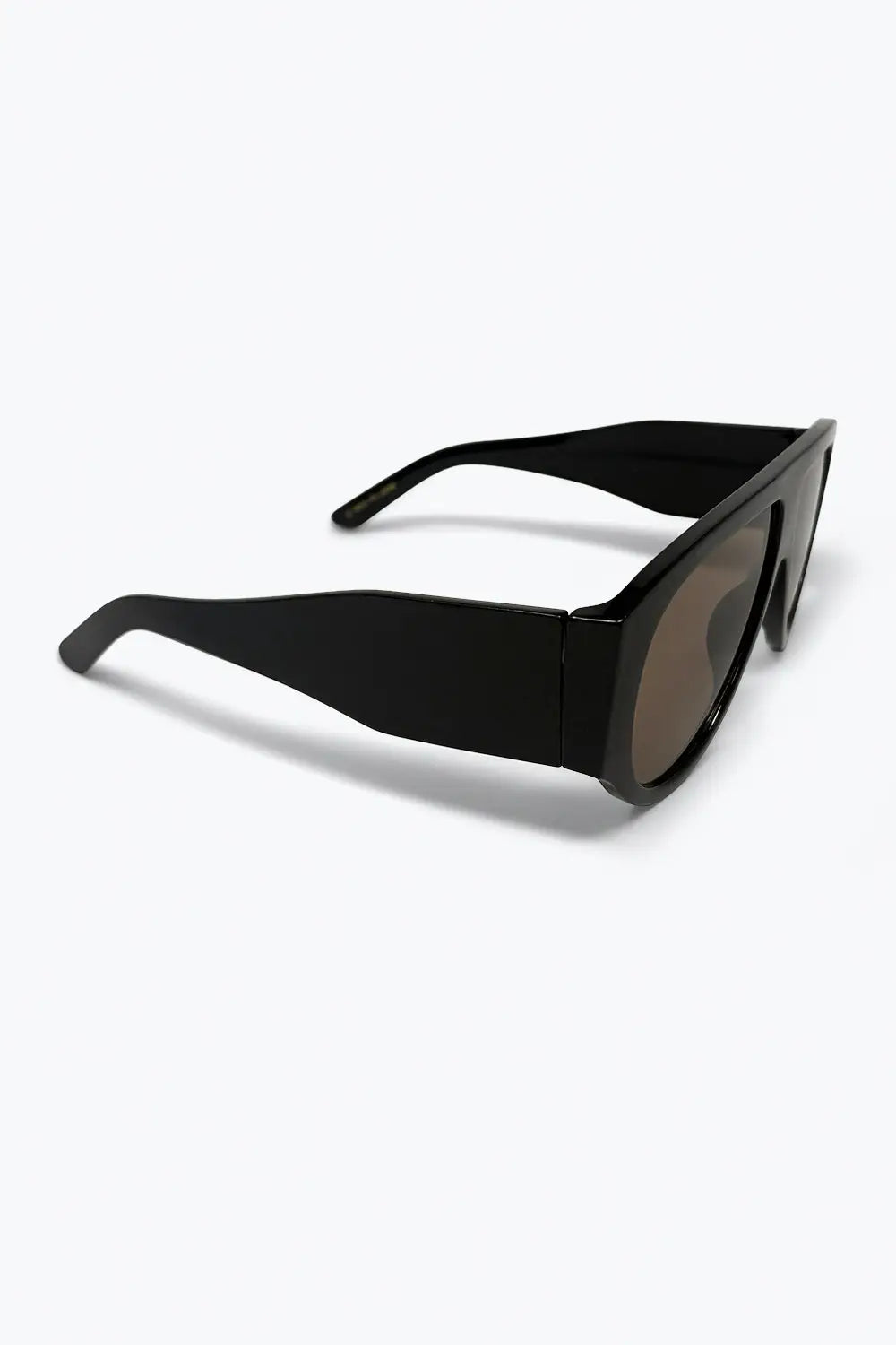 Black Shield Sunglasses with Brown Lens - BLACK / ONE - Sunglasses
