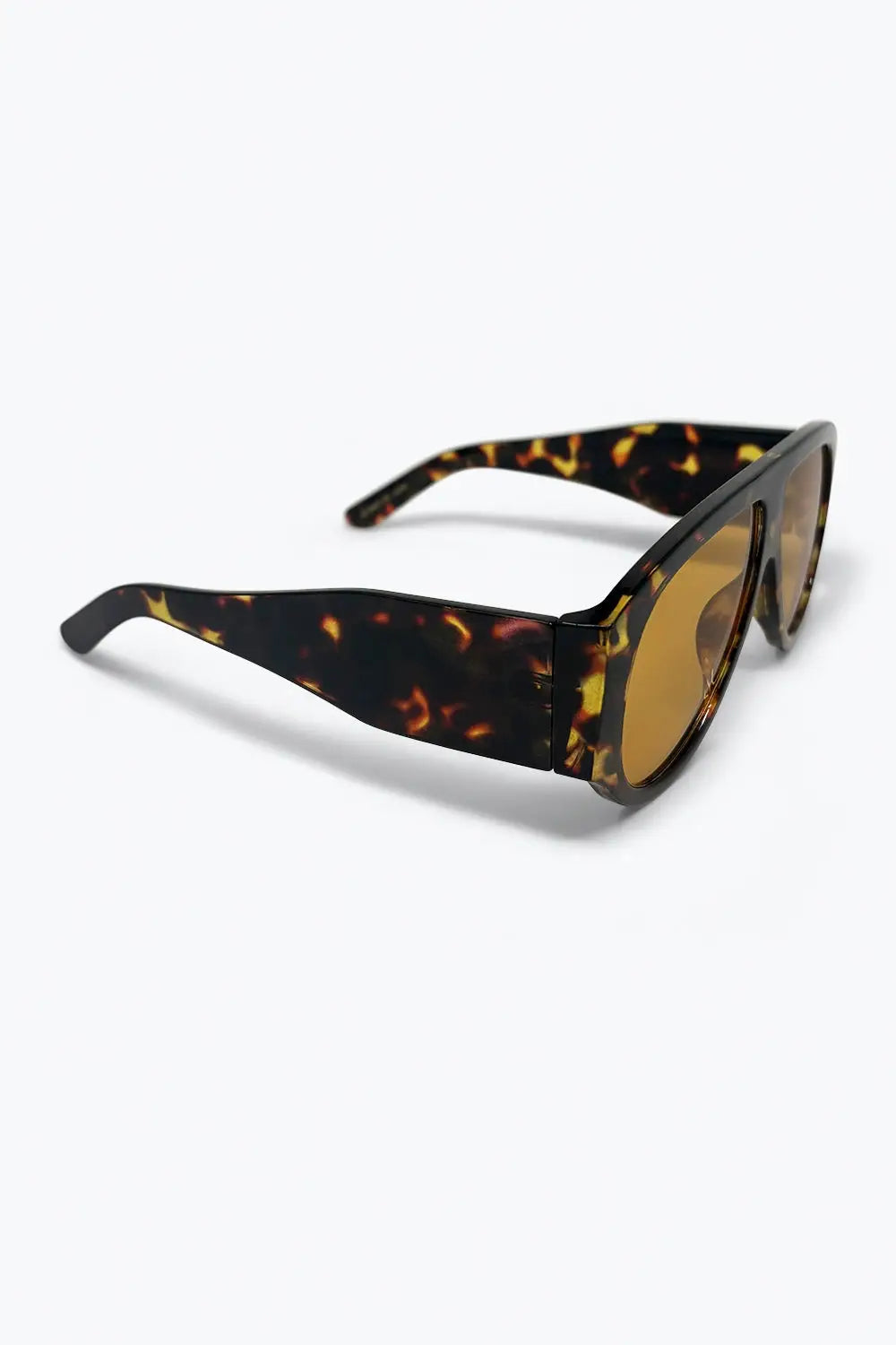 Tortoise Brown Oversize Shield Sunglasses - BROWN / ONE - Sunglasses